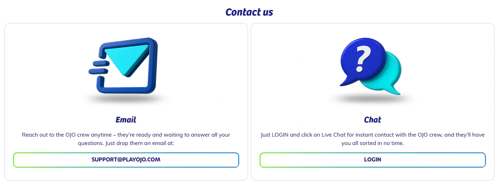 PlayOjo customer service